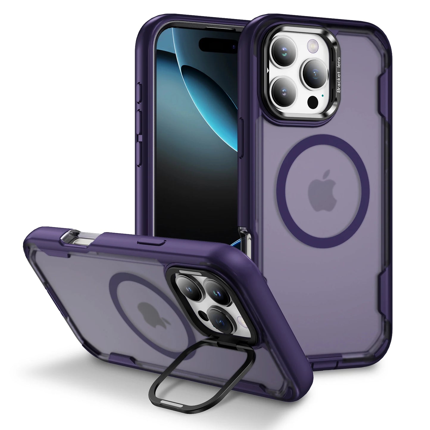 MagSafe Shockproof Leather Case for iPhone with Camera Guard