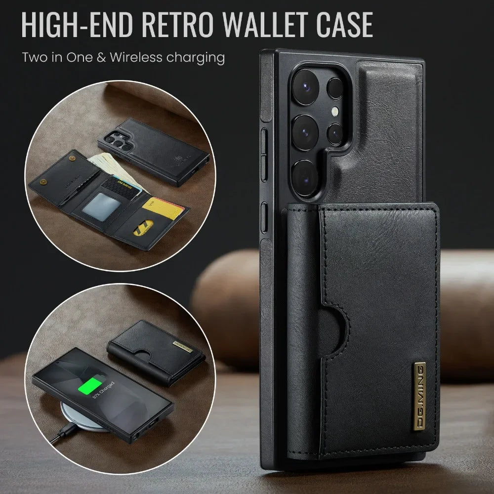 Detachable Magnetic Wallet Case with RFID for Samsung Galaxy