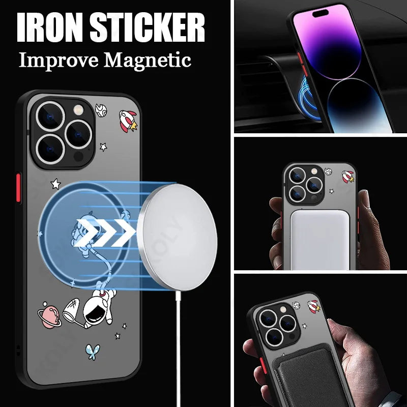Magnetic Magsafe Moon Astronaut Case for iPhone - CaseifyTrend