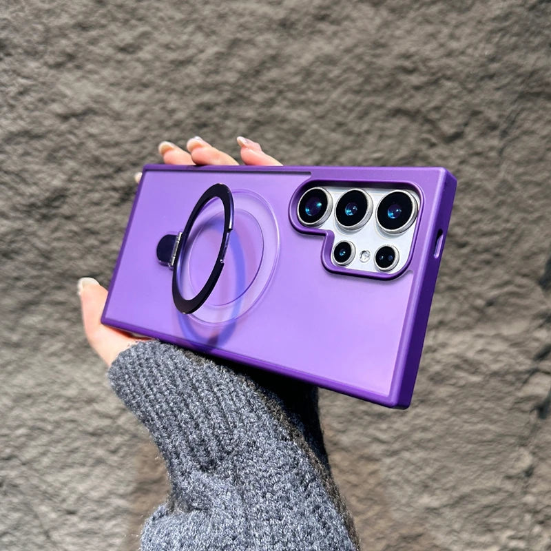 Luxury Rotate Grip Stand Magnetic Case for Samsung Galaxy