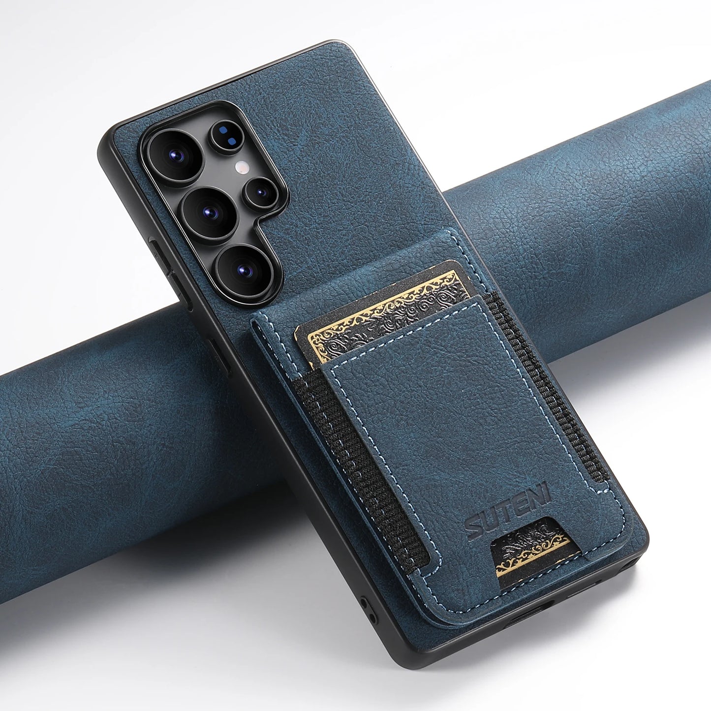Luxury PU Leather Card Holder Stand Case for Samsung