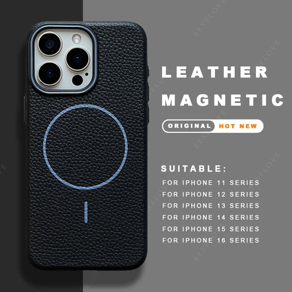 Official MagSafe Leather Texture iPhone Case Cover