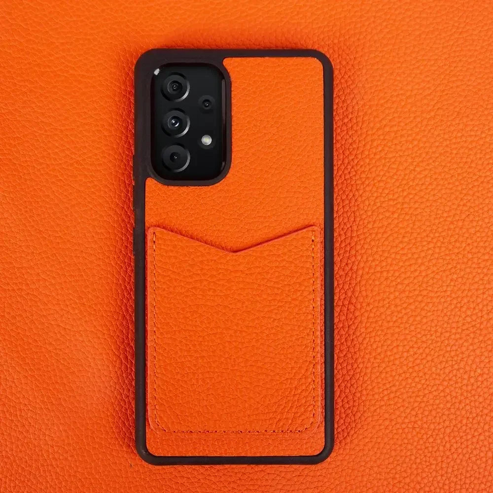 Genuine Leather Card Holder Case for Samsung Galaxy