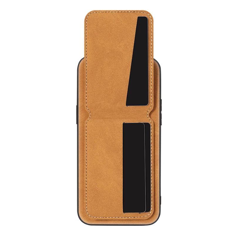 Solid Color Leather Wallet Phone Case with Card Slot for Samsung