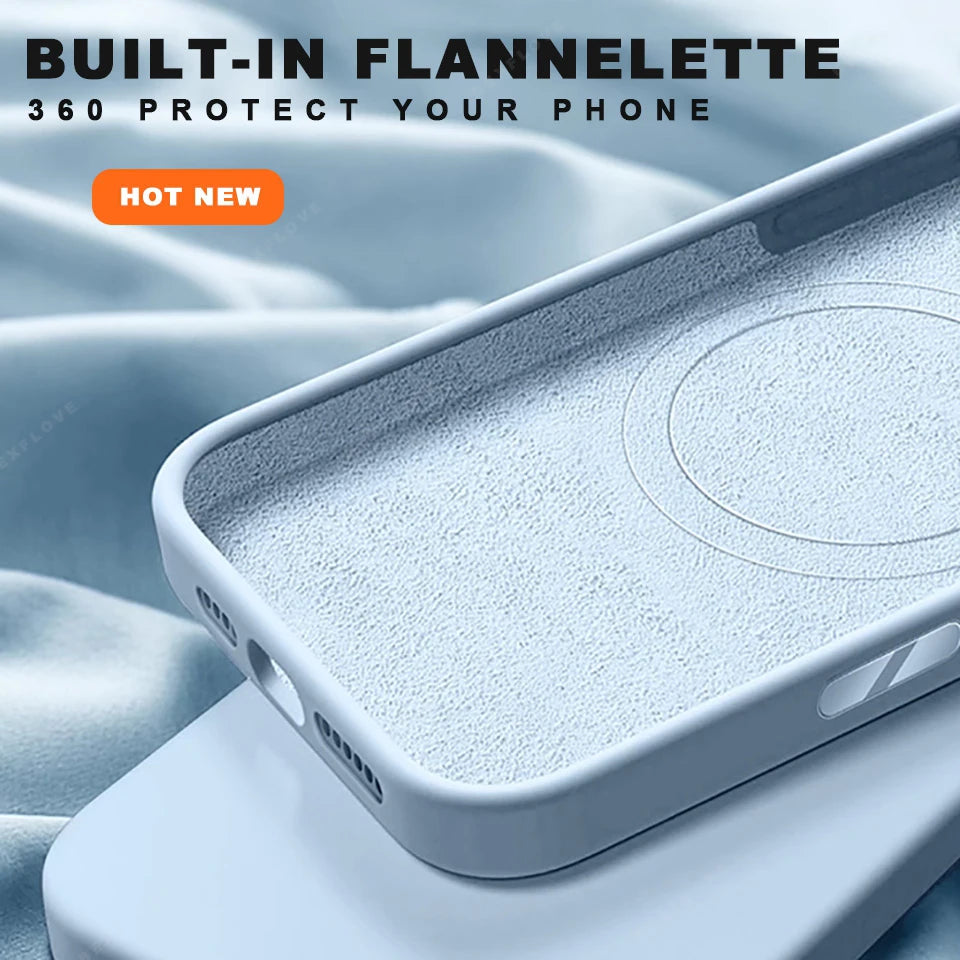 MagSafe Silicone iPhone Case with Adjustable Lanyard Strap
