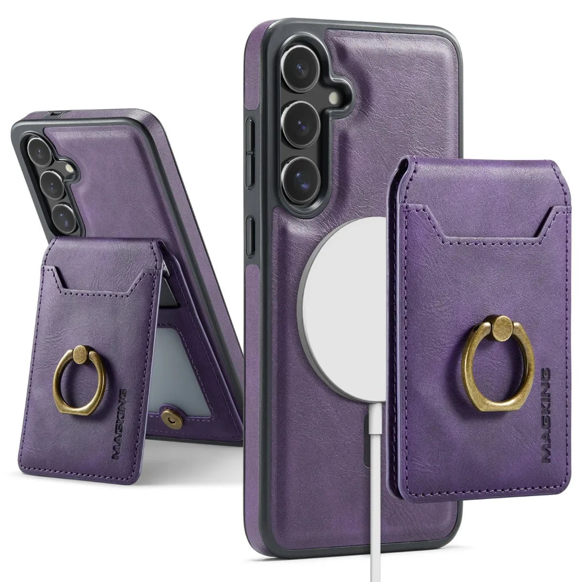 Magnetic Leather Phone Case with Card Holder for Samsung