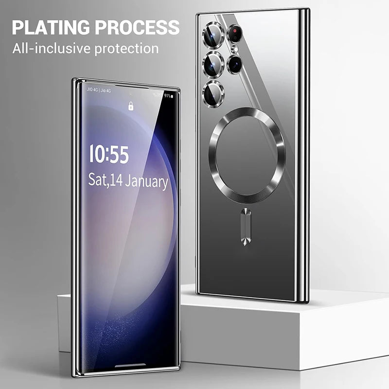 Electroplate Magnetic Case for MagSafe for Samsung Galaxy