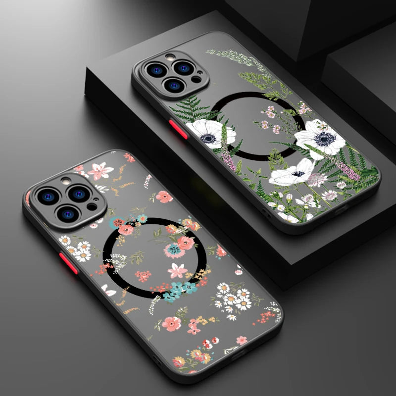Magnetic Magsafe Flower Case for iPhone - CaseifyTrend