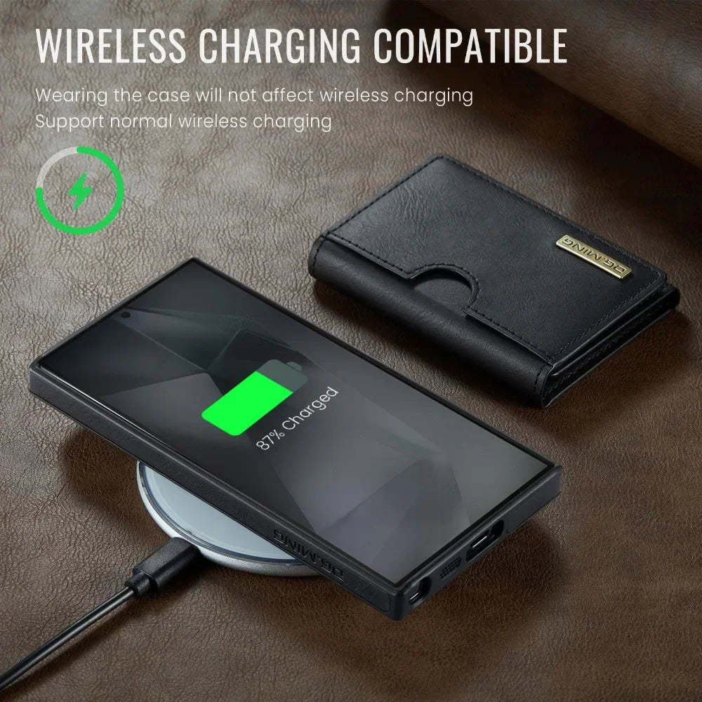 Detachable Magnetic Wallet Case with RFID for Samsung Galaxy