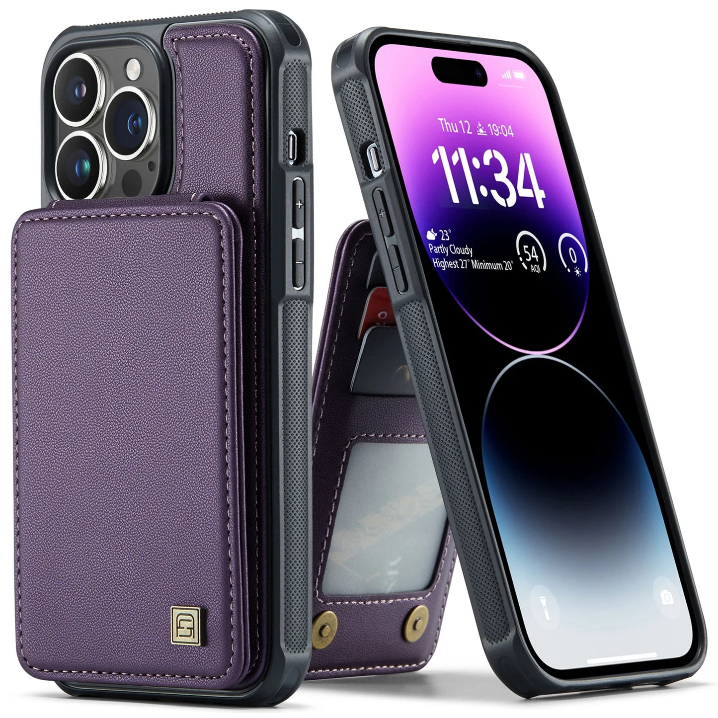 Magnetic Leather Wallet Case with Card Holder for iPhone
