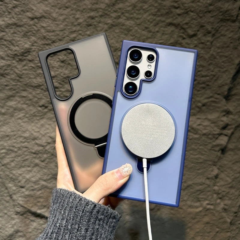 Luxury Rotate Grip Stand Magnetic Case for Samsung Galaxy