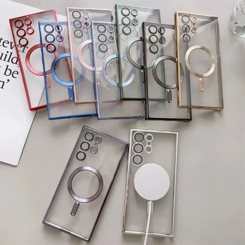 Transparent Plating Magsafe Case for Samsung Galaxy