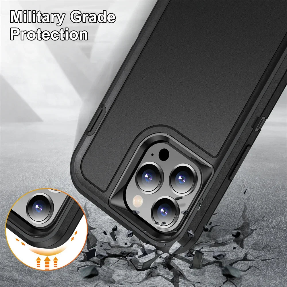 Rugged Shockproof Full Cover Case for iPhone Heavy Duty Protection