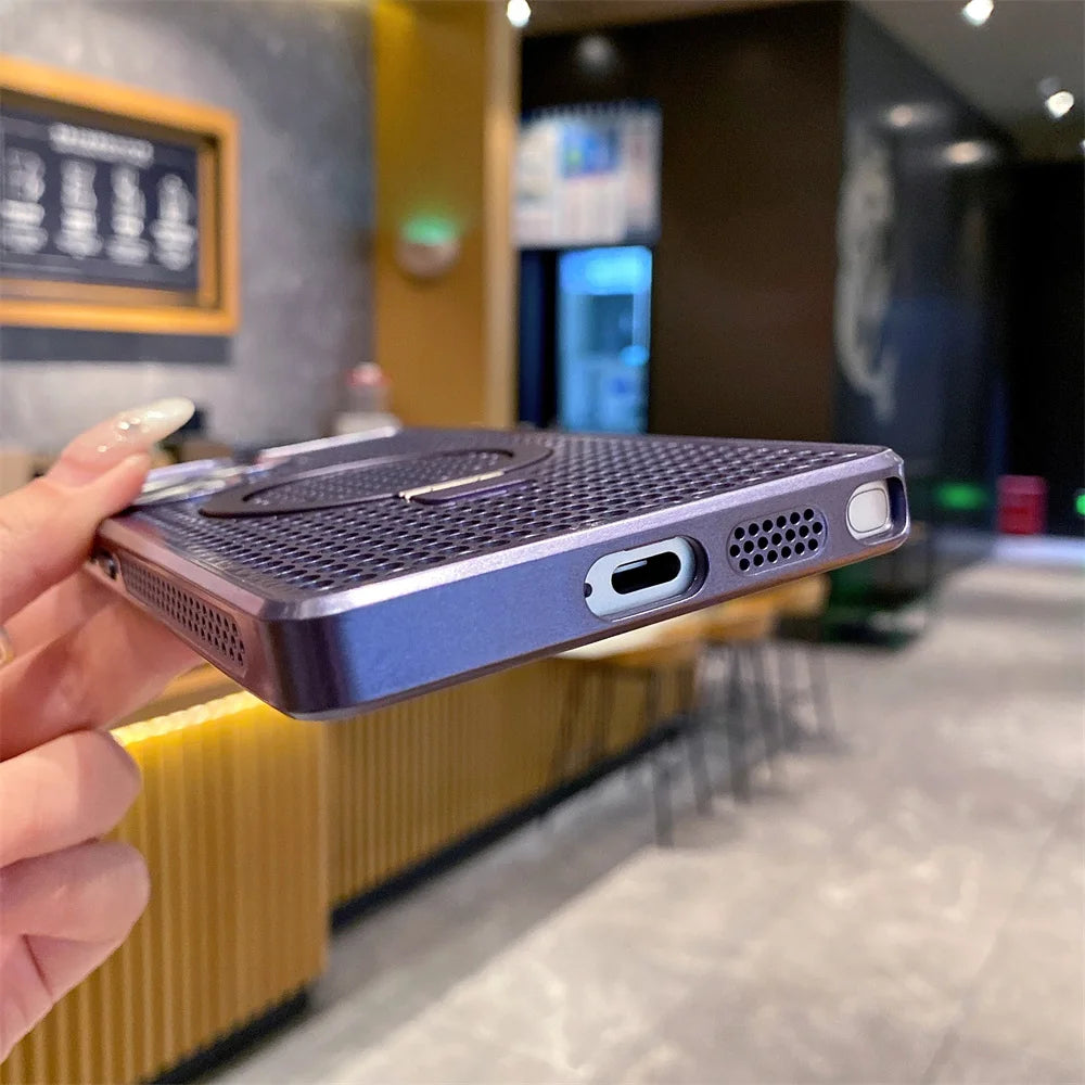 Magnetic Metal Fold Stand Cooling Case for Samsung Galaxy - CaseifyTrend