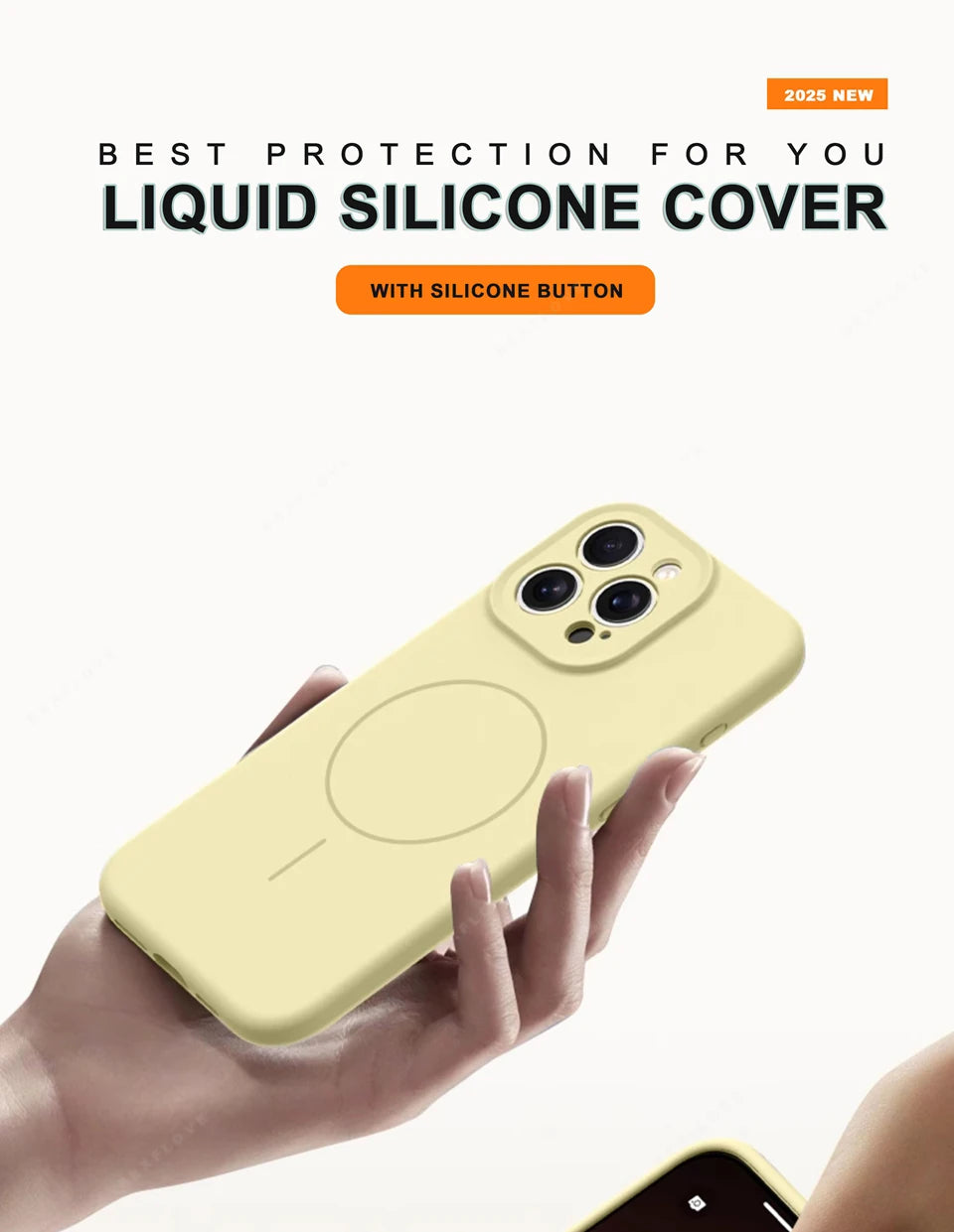 MagSafe Silicone iPhone Case with Adjustable Lanyard Strap