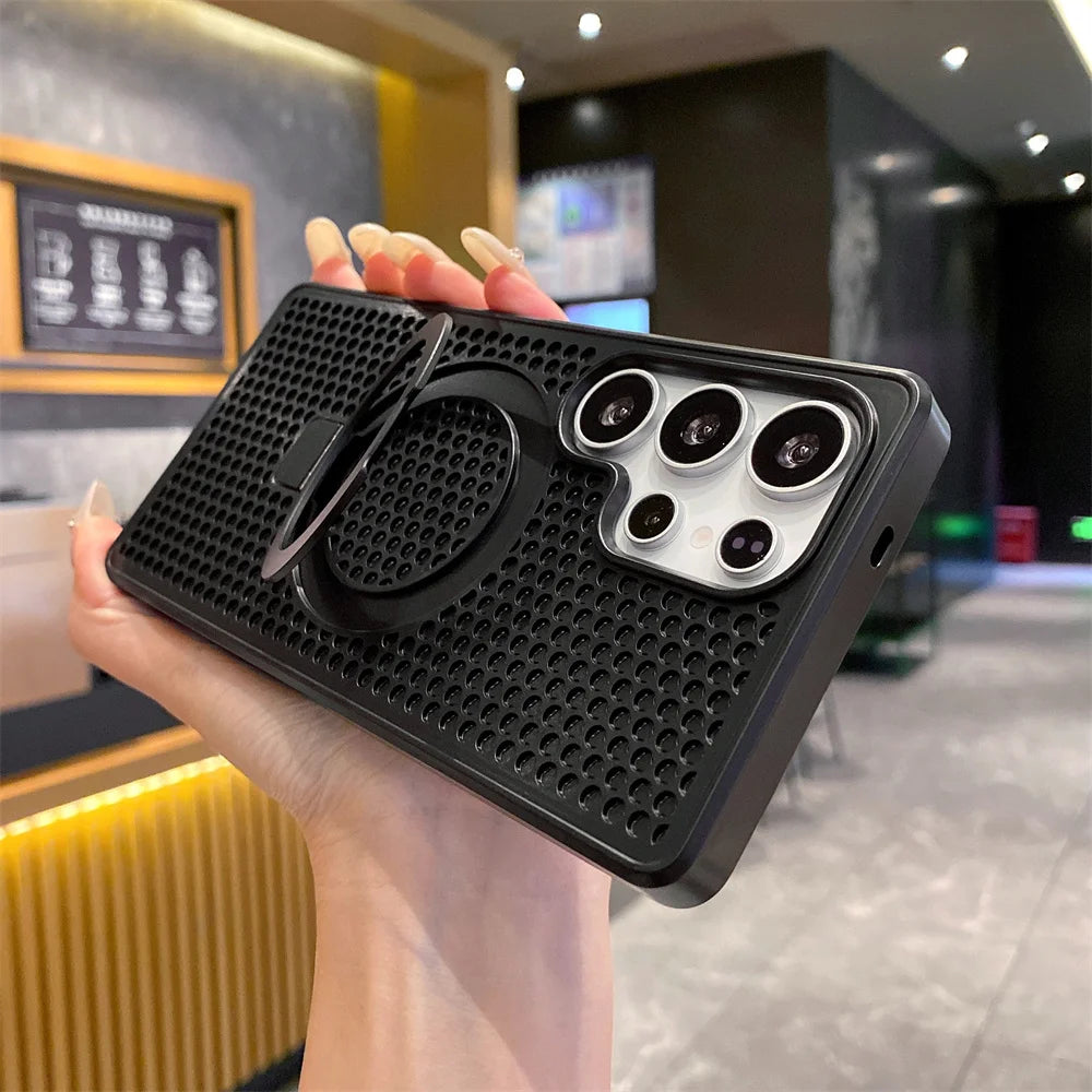 Magnetic Metal Fold Stand Cooling Case for Samsung Galaxy - CaseifyTrend