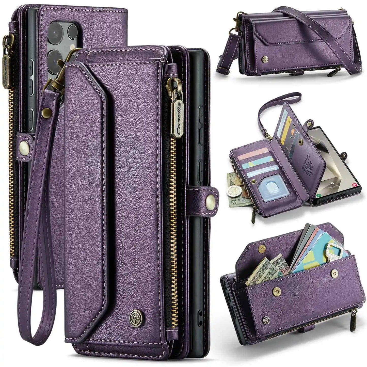 Crossbody Wallet Case with Card Holder for Samsung Galaxy