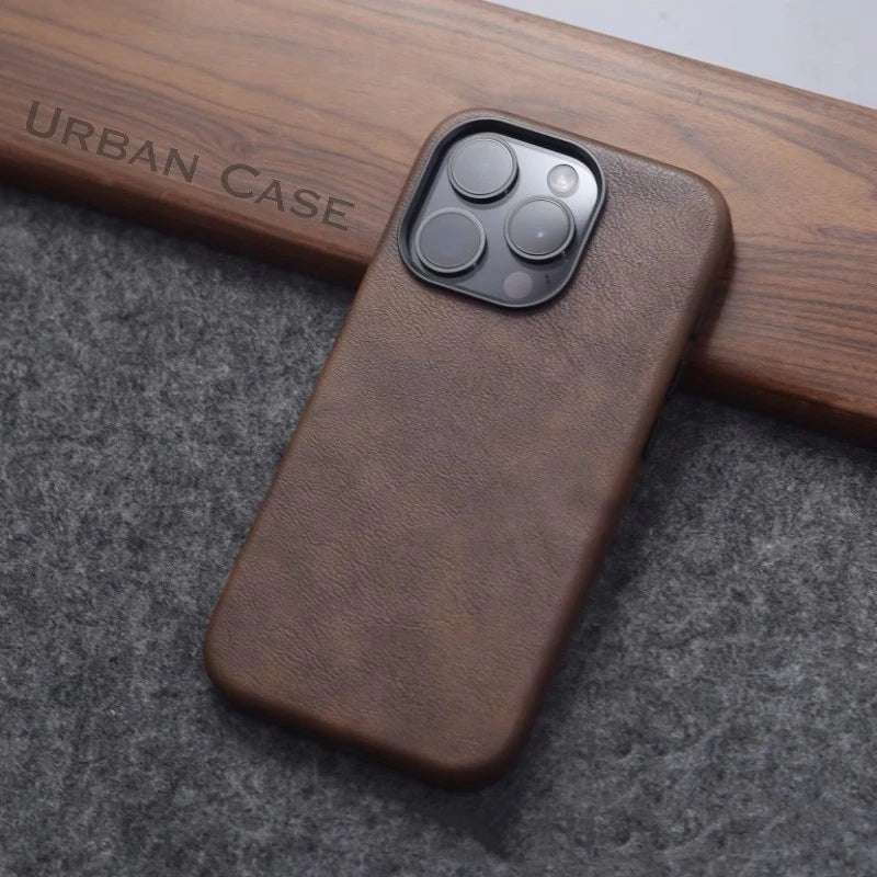 Retro Leather Magnetic Case for iPhone
