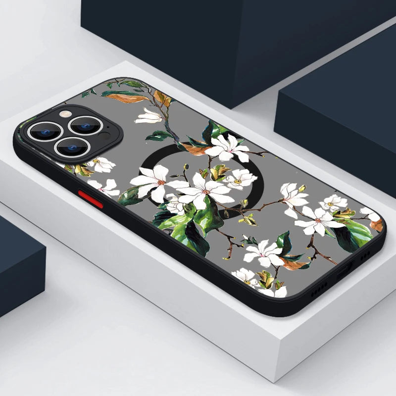 Magnetic Magsafe Flower Case for iPhone - CaseifyTrend