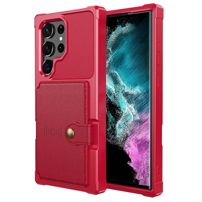 Magnetic Wallet Phone Case with Card Slot for Samsung Galaxy