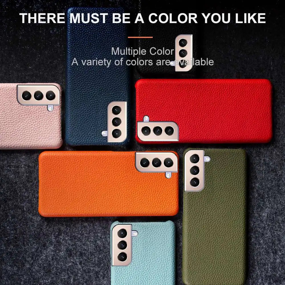 Genuine Leather Litchi Texture Phone Case for Samsung