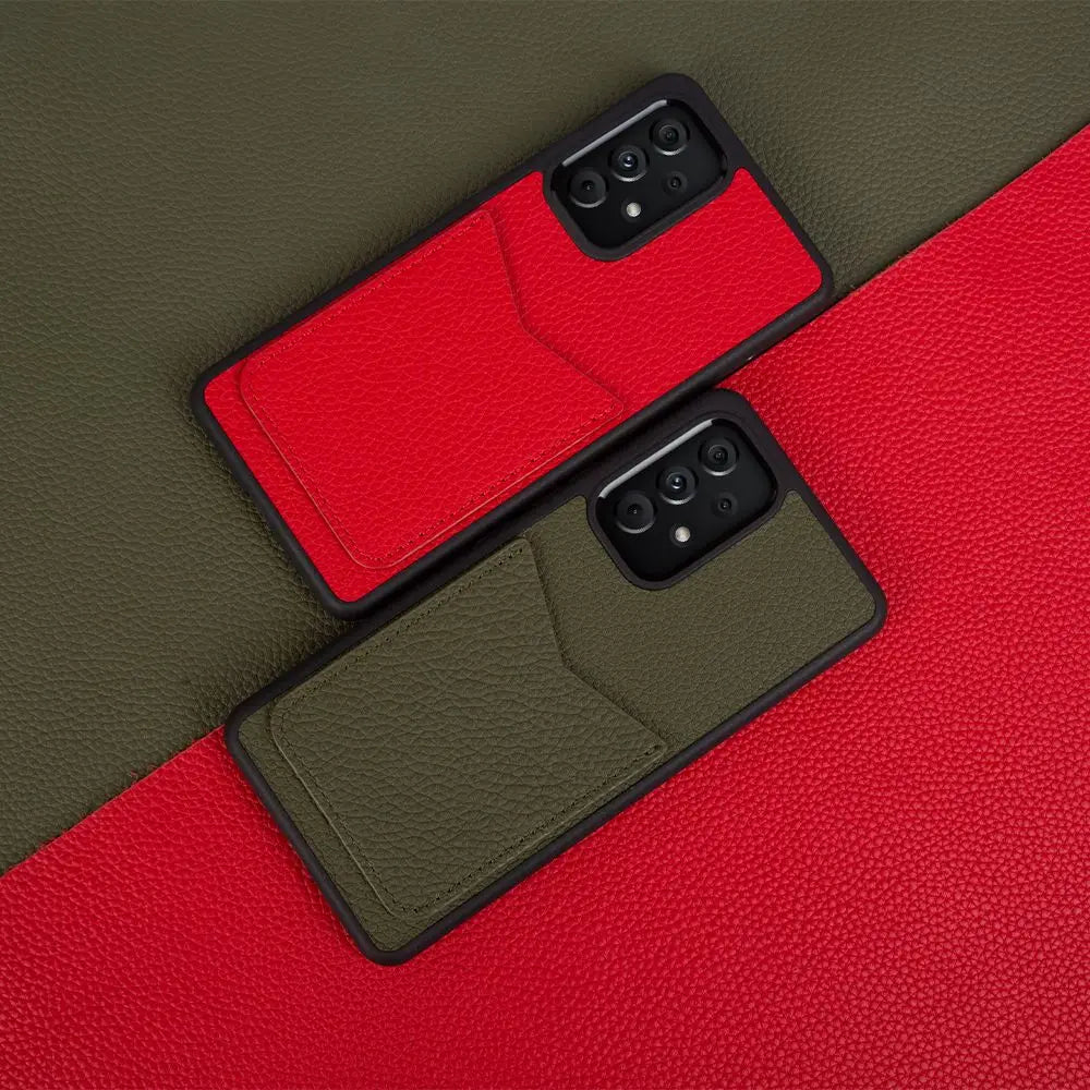 Genuine Leather Card Holder Case for Samsung Galaxy