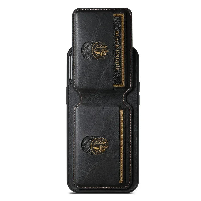 Luxury Magnetic Leather Wallet Case with Card Holder for iPhone