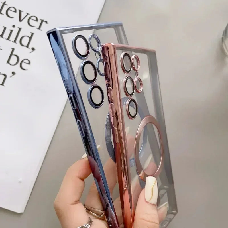 Transparent Plating Magsafe Case for Samsung Galaxy