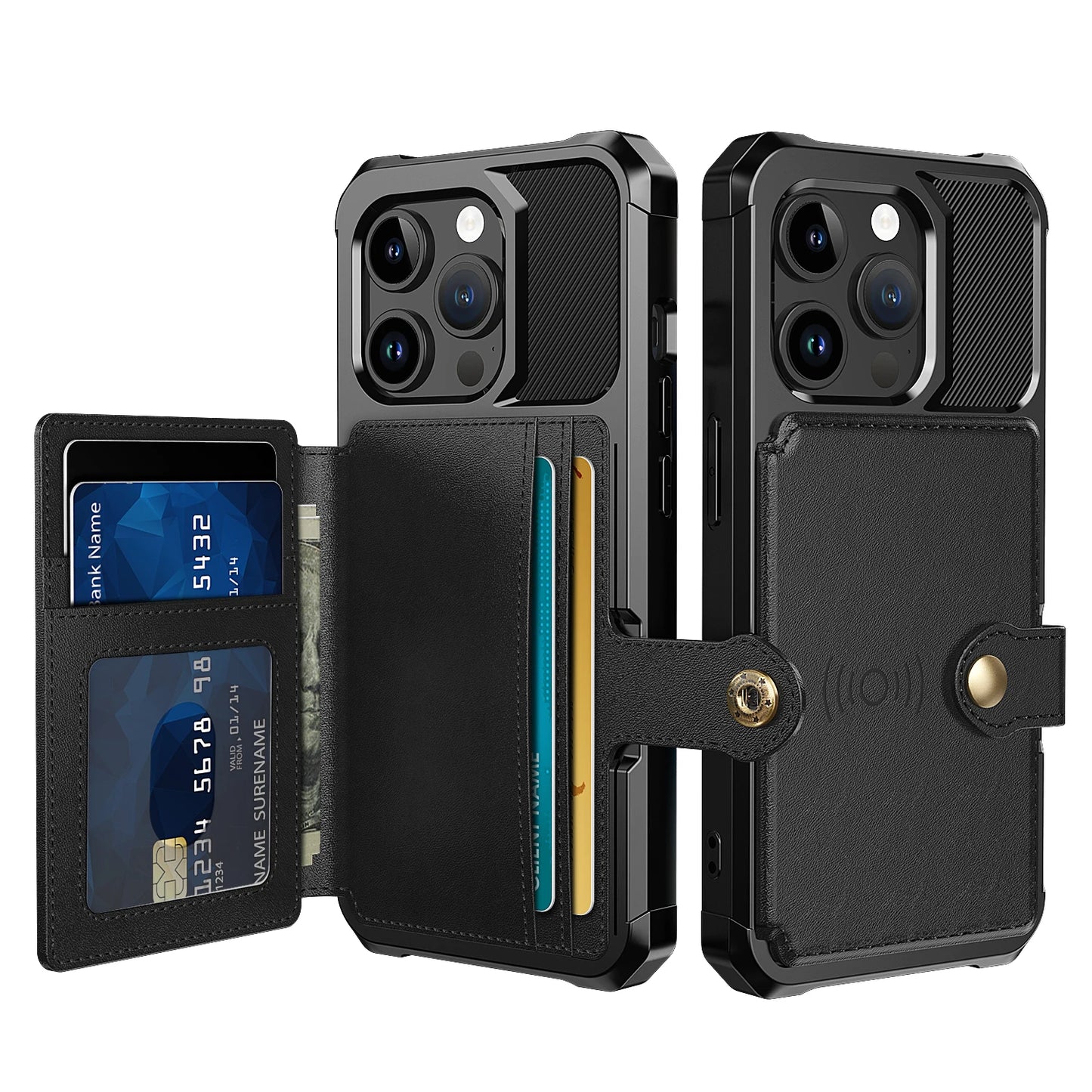 Magnetic Leather Wallet Case with Card Slot for iPhone