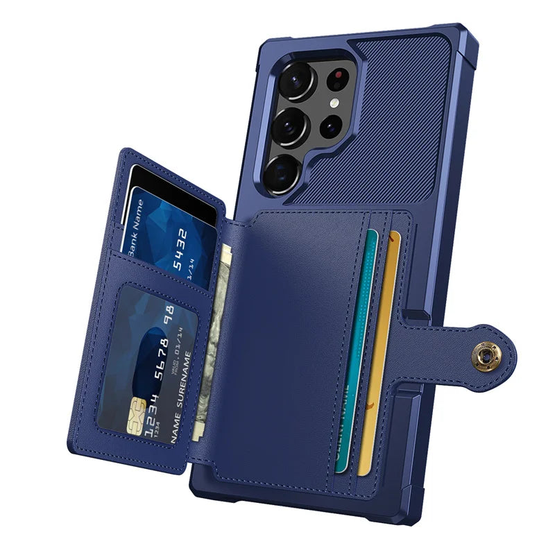 Magnetic Wallet Phone Case with Card Slot for Samsung Galaxy