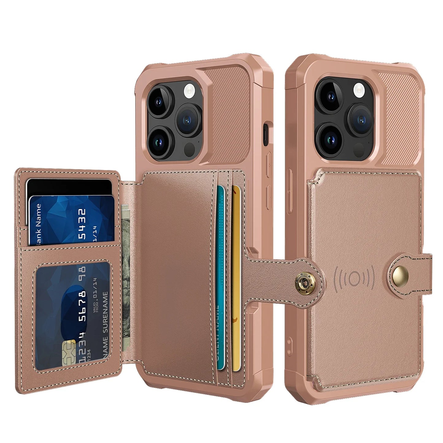 Magnetic Leather Wallet Case with Card Slot for iPhone