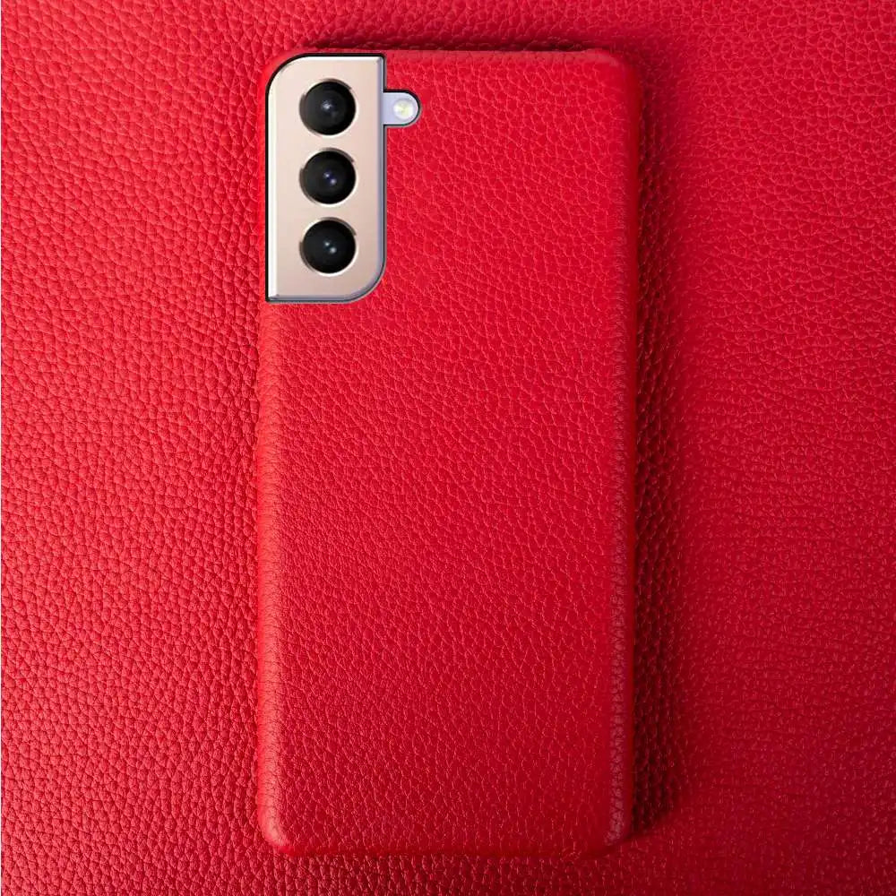 Genuine Leather Litchi Texture Phone Case for Samsung