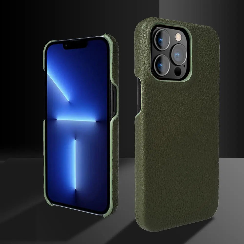 Luxury Genuine Leather Shockproof Case for iPhone