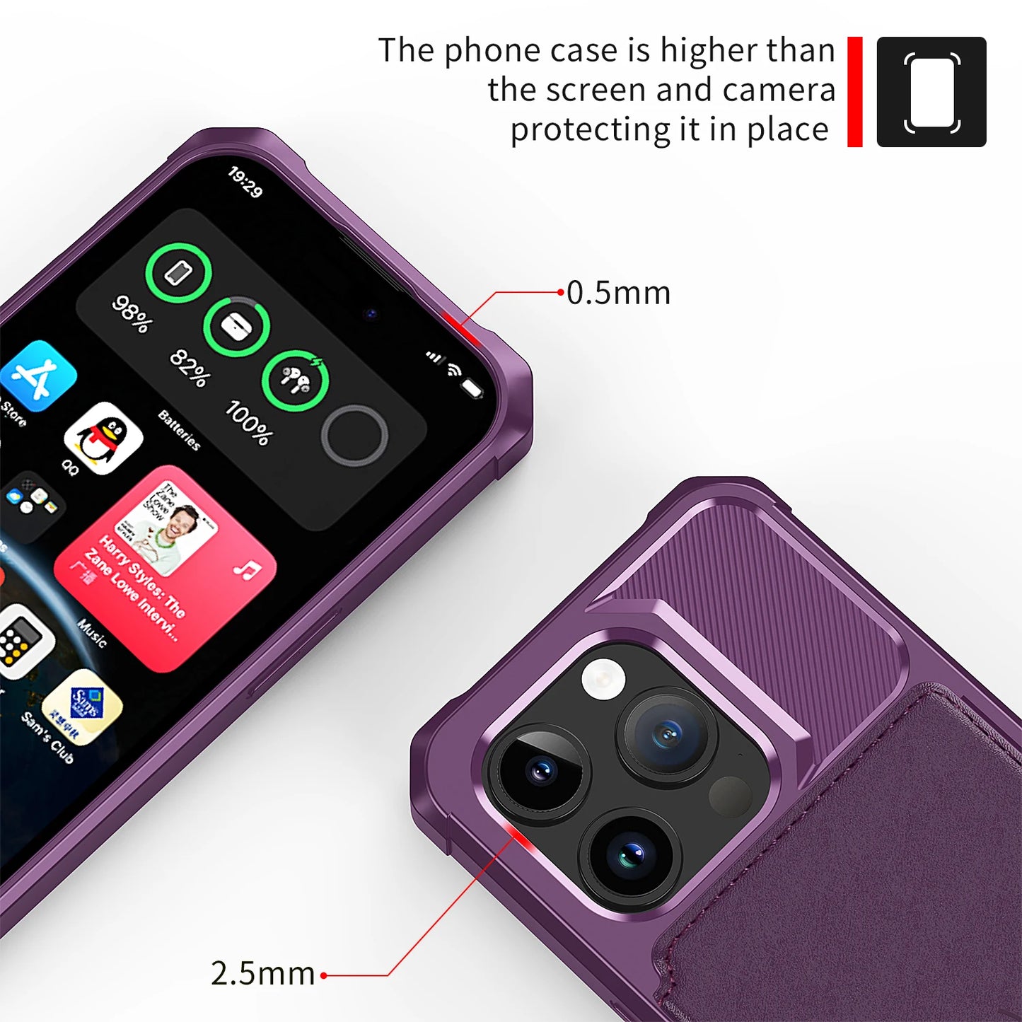 Magnetic Leather Wallet Case with Card Slot for iPhone
