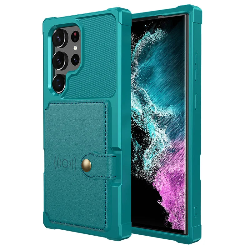 Magnetic Wallet Phone Case with Card Slot for Samsung Galaxy