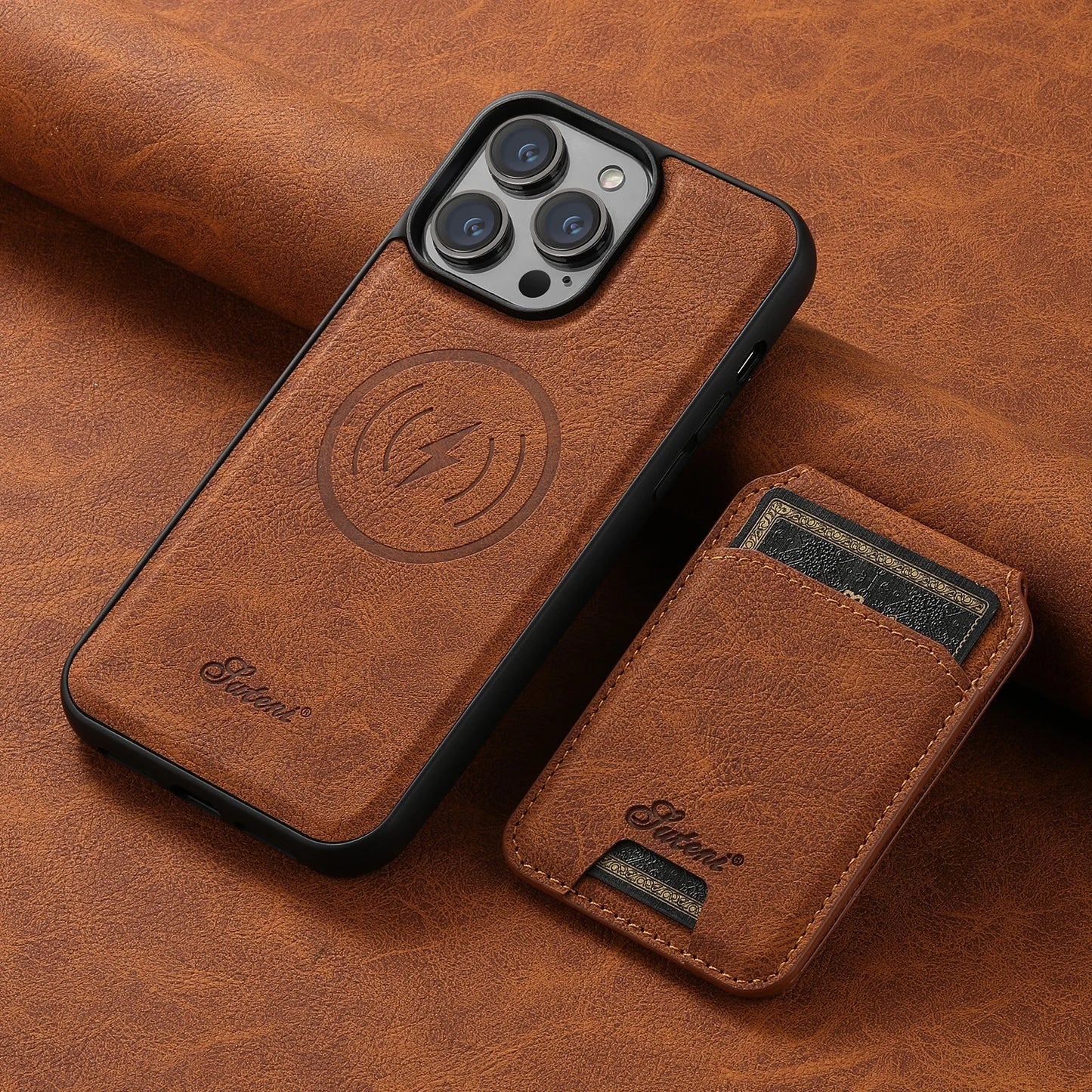 Luxury Magnetic Leather Wallet Case with Card Slot for iPhone
