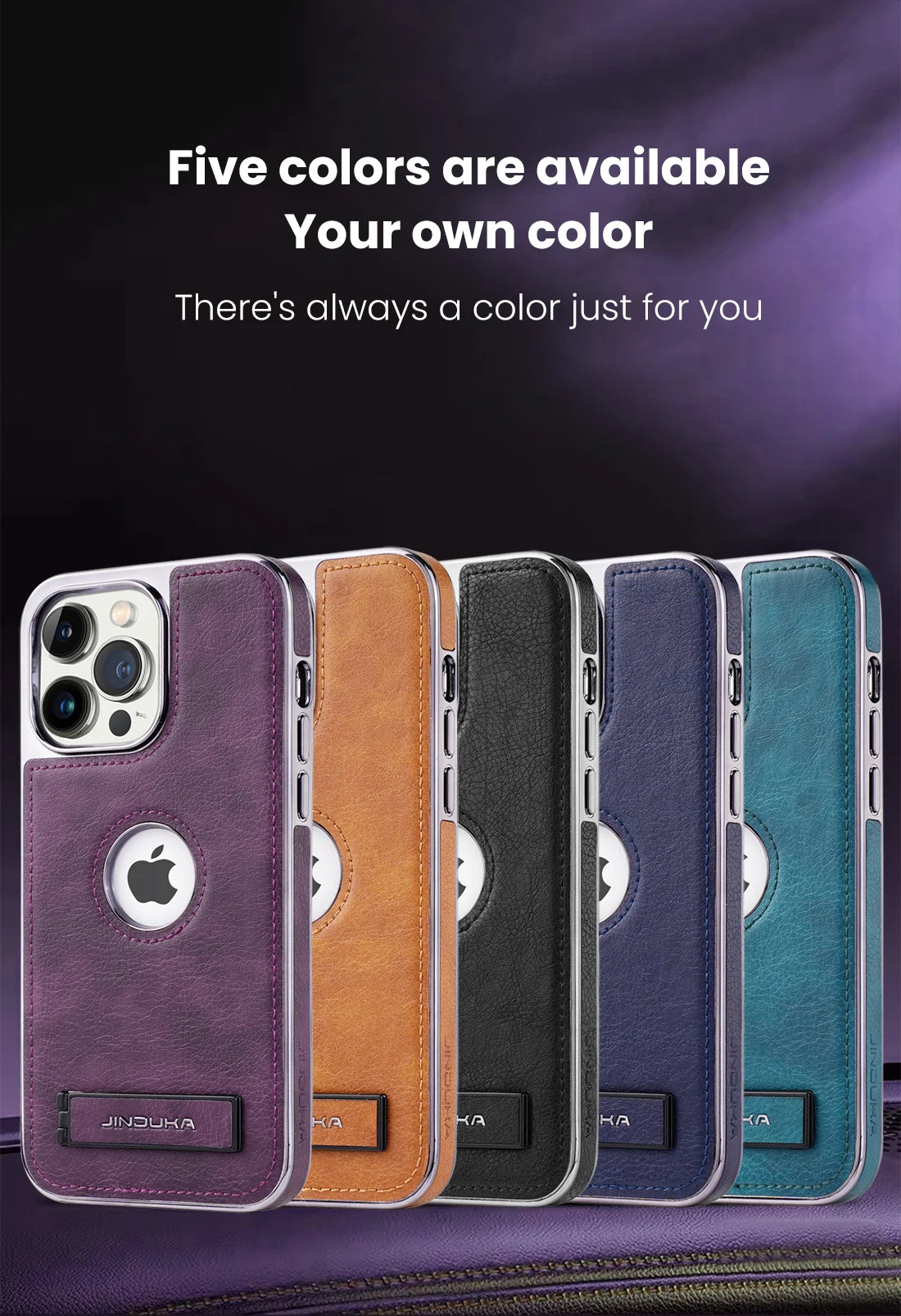 Luxury Leather Kickstand Case for iPhone