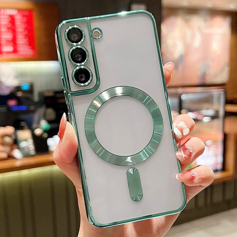 Plating Clear Magnetic Case for Samsung Galaxy