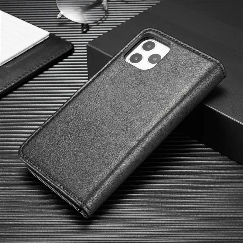 Detachable Magnetic Leather Wallet Case for iPhone