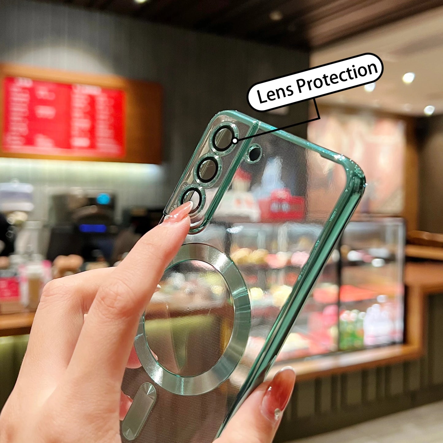 Plating Clear Magnetic Case for Samsung Galaxy