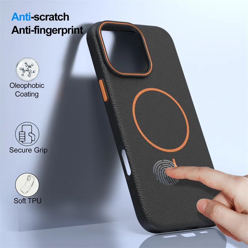 Ultrathin MagSafe iPhone Case with Lichee Texture
