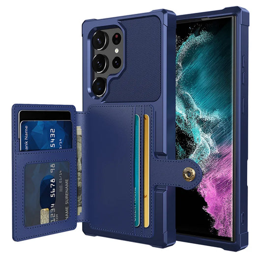 Magnetic Wallet Phone Case with Card Slot for Samsung Galaxy