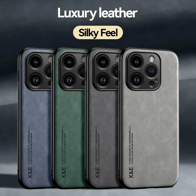 Luxury Leather Shockproof Case for iPhone - CaseifyTrend