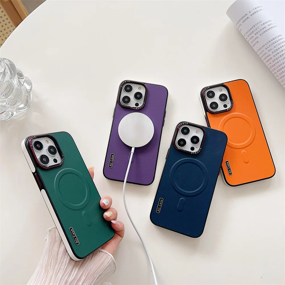 Luxury Leather MagSafe Case for iPhone - CaseifyTrend