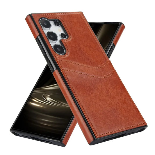 Leather Wallet Phone Case with Card Holder for Samsung