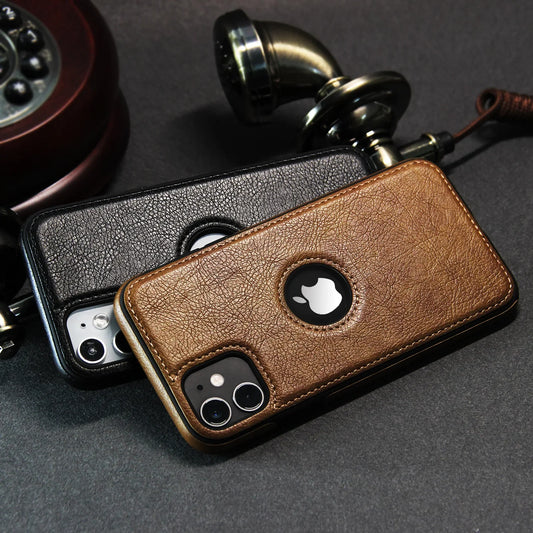 Slim Leather Shockproof Phone Case for iPhone