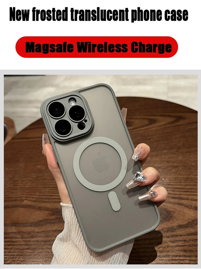 Matte Translucent Magnetic Case for iPhone