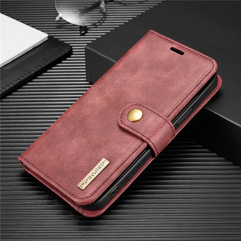 Detachable Magnetic Leather Wallet Case for iPhone