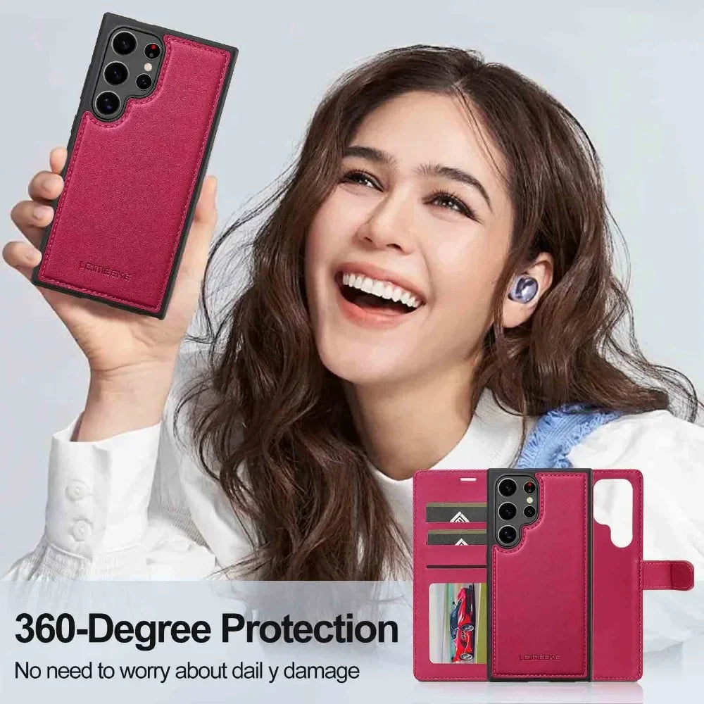Detachable Wallet Phone Case with Card Holder for Samsung