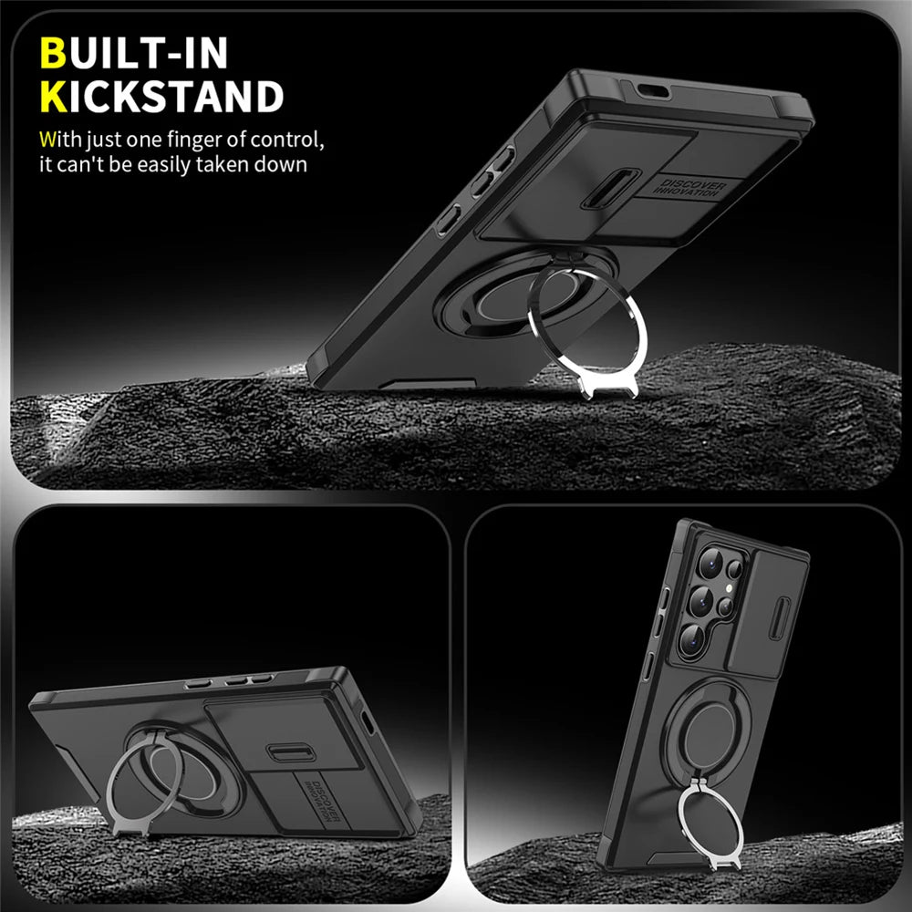 Slide Camera Protection Magnetic Stand Case for Samsung - CaseifyTrend